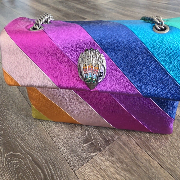 Metallic Rainbow Stripe Shoulder Bag - Unbranded